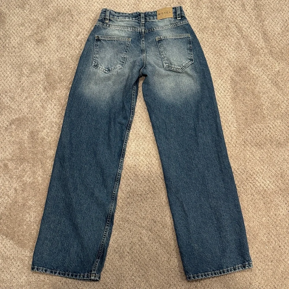 Motel Rocks Low Rise Parallel Jeans In Steel Blue - Picture 3 of 5
